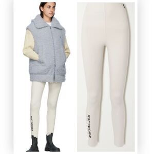 Moncler Nylon Sport Leggings White/Cream XS NWT $625